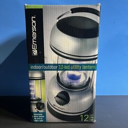 Emerson Indoor Outdoor Utility Camping Lantern – 12 LED Lights – Battery/AC Powered