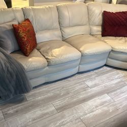 Leather Sectional With Pillow S
