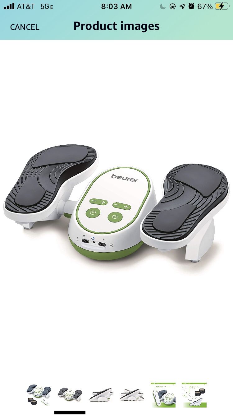 Beurer Vital Legs EMS Circulation Stimulator, FM250 | Revitalizing Electrostimulation - Impulse Massage | Improve Blood Circulation in Legs While Sitt
