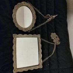 Antique Silver Hanging Mirrors 