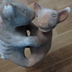 Dancing Dogs of Colima Terra Cotta Sculpture 