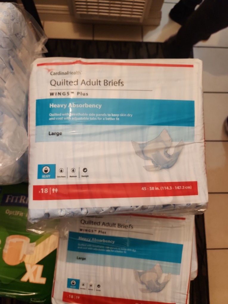 Quilted Adult Briefs LARGE and XL Briefs