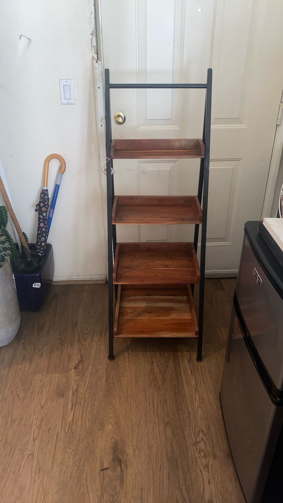 Wooden library shelf