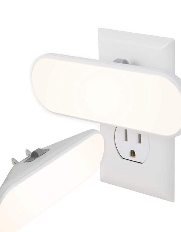 GE Ultrabrite LED Light Bar, 2 Pack, 100 Lumens, Plug-in, Dusk-to-Dawn Sensor, Auto/On/Off Switch, Home Décor, Ideal for Bedroom, Bathroom, Nursery