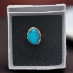 Vintage Sterling Silver Turquoise Ring Size 5