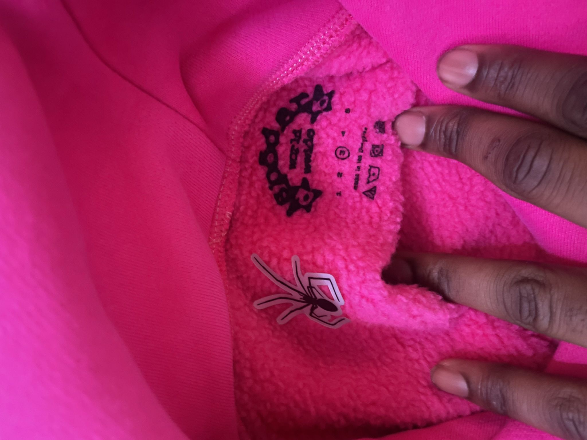 Sp5der hoodie pink v2 colorway
