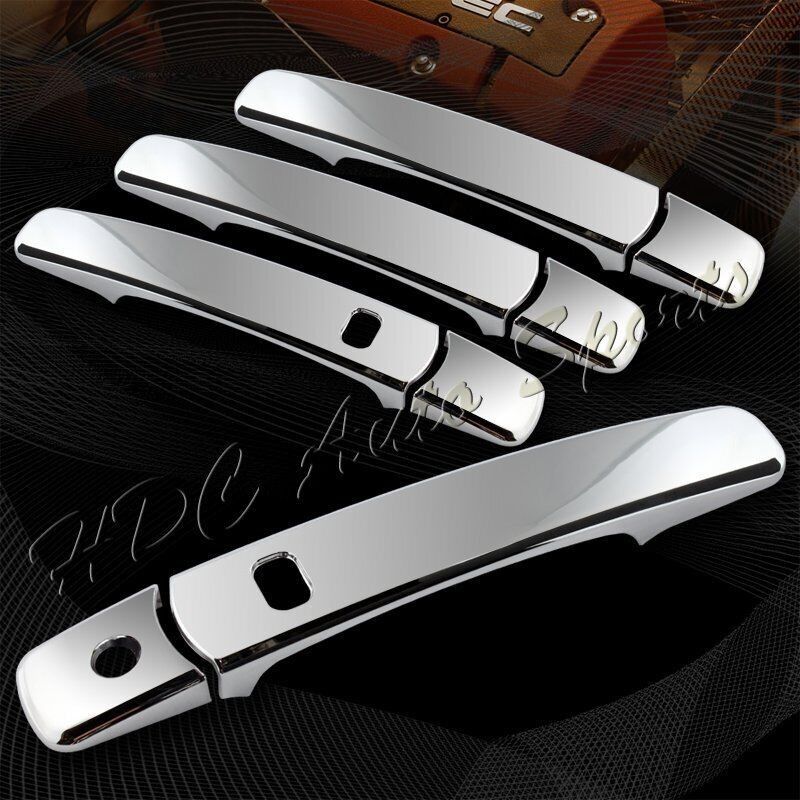 For 2008-2013 Nissan Rogue Chrome Adhesive Door Handle Cover W/Smart Key Hole -(2-DHC-1214