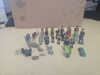 Vintage Metal Animals And People Toys/Figurines