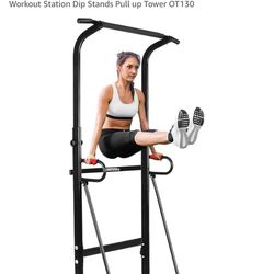 Multifunction Power Tower Adjustable Height Pull Up,  Dips, Push-Up, And Other Exercise Stand