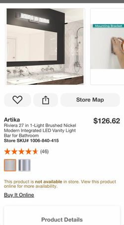 Artika Riviera 27in Brushed Nickel LED Vanity Light Bar