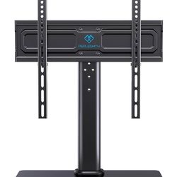 PERLESMITH Universal Swivel TV Stand for 24-60 inch TVs up to 99 lbs, 12 Height Adjustable Table Top TV Stand, TV Base Stand with Tempered Glass Base,
