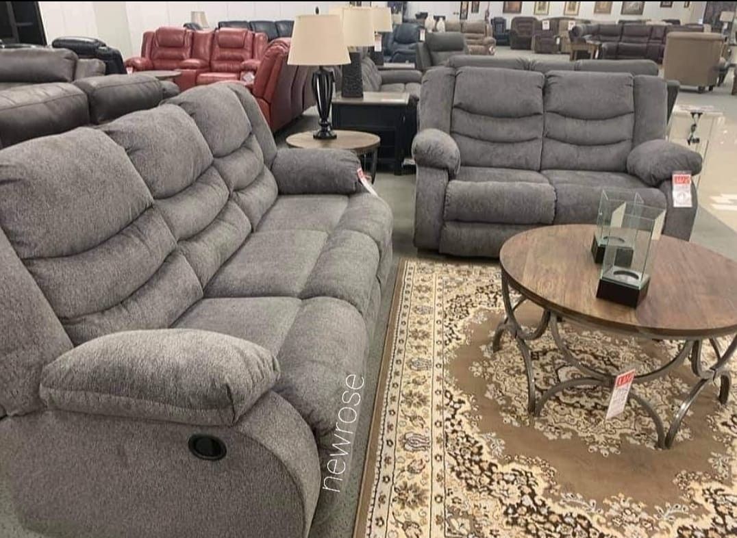 ✨️Same Day/ Next Day Delivery✨️Tulen Gray Reclining Living Room Set  / Sofa & Loveseat 