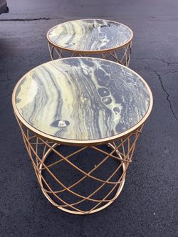 Faux Marble End Tables