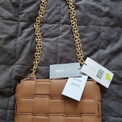 Gray Label Chain Bag  New. 9x2x6 Vegan Leather