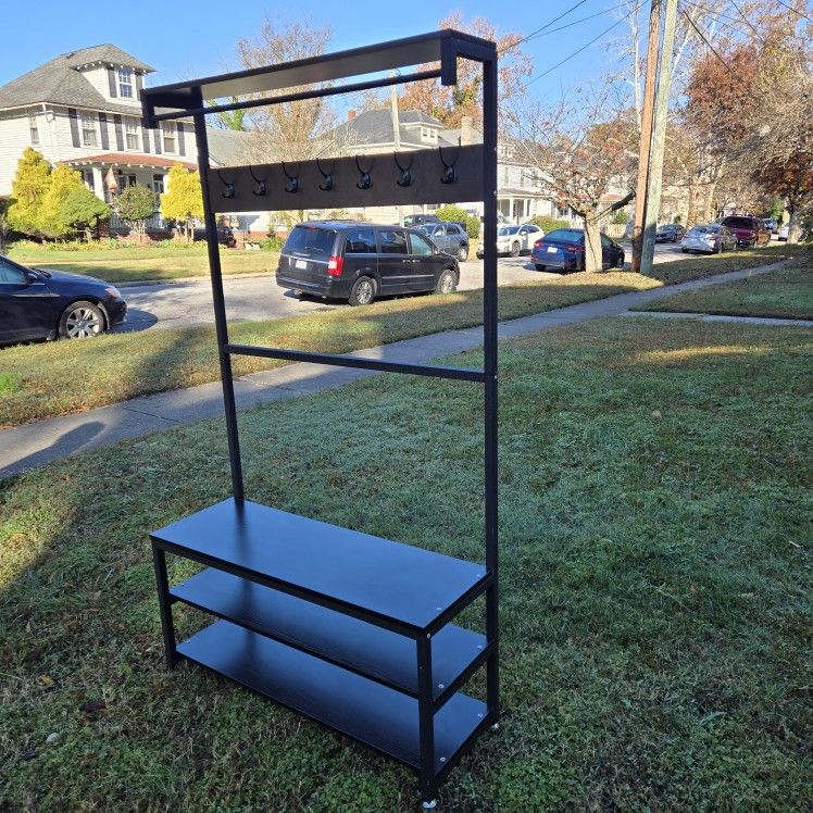 Coat and Shoe Rack W/ Bench