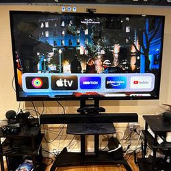 60” Samsung Plasma TV (Full HD) + Mobile Rolling Cart – Great Picture