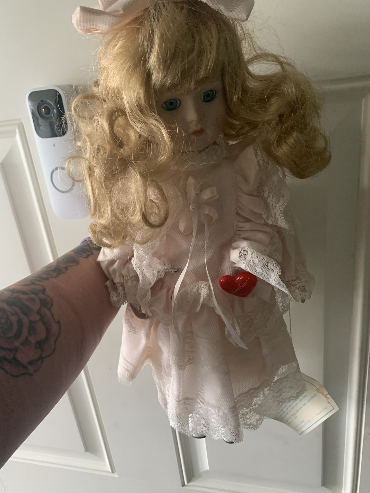“sweetheart” Porcelain Collectible Doll With Tag Attached