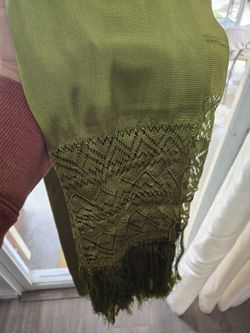 Olive GREEN SILK SHAWL SPECIAL SILK