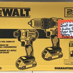 Dewalt 20V Max Brushless 1/2” Drill & Impact Driver Kit W/ 2 Batteries & Charger New 