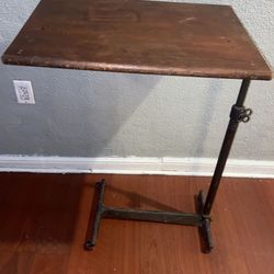 Antique Industrial Table Writing Drafting Kitchen Adjustable Height Steampunk Style Circa 1920s