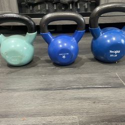 Workout set of kettleball, with a set of 25lb, and a individual one of 35lb, all for $75 For Everything 