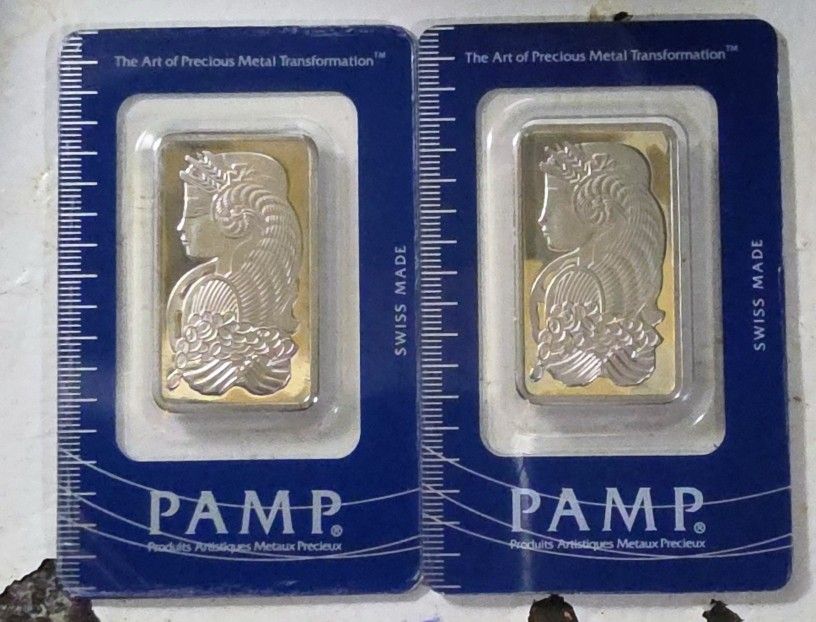 Two 1 Oz Pure Platinum Bullion Bars 