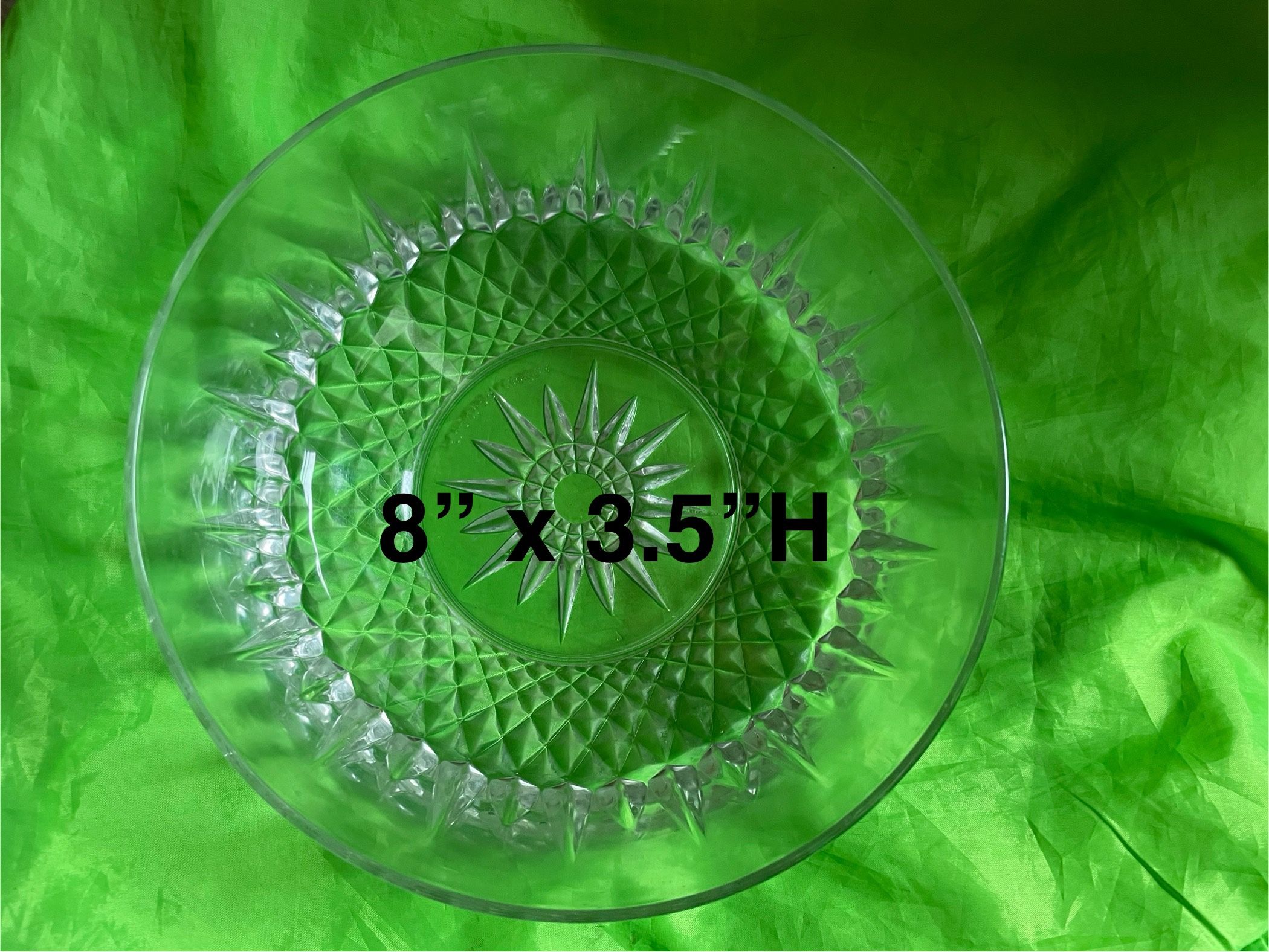 Vintage ARCOROC France Round Clear Starburst Glass Bowl