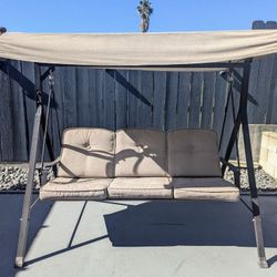 *** Mainstays Forest Hills 3-Seat Cushion Swing with Canopy - WASHED & CLEANED *** *