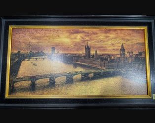 Framed print "Remembering London" by Julia Casey 46"x26"
