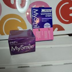 Amazing whitening teeth bundle purple powder plus whitening strips.