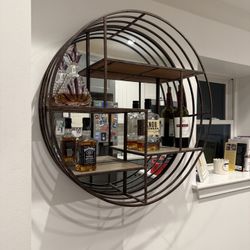 Industrial Round Wall Shelf / Bar Display