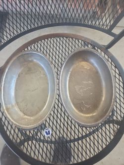 Oval Aluminum Serving Trays – Set of 2
