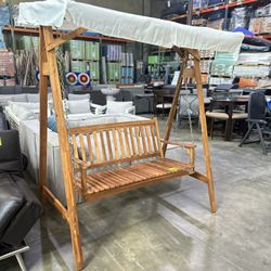 Wooden Patio Swing 