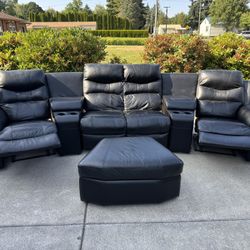 Sofa sectional black 5 pcs