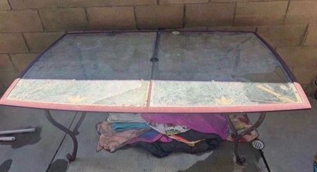 Outdoor Patio Table with Glass Top