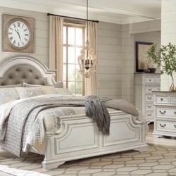 4pc Farmhouse Bedroom Set, Bed, Dresser, Mirror & Nightstand Queen Set $1500/ King Set $1600