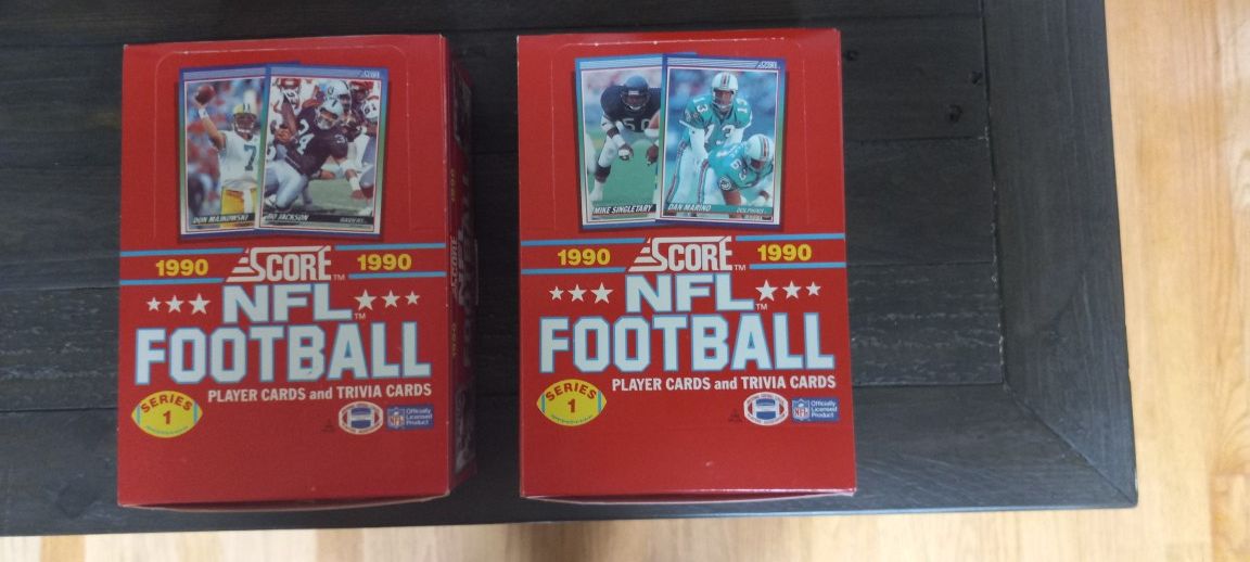 1990 Score NFL Football Wax Box x 2 (72 Pks)