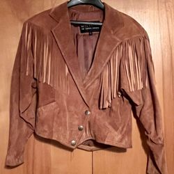 Ladies Suede Jacket w/ Fringe (size S) by Wilson’s -  1980s 