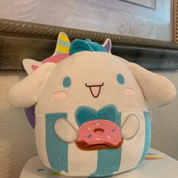 Squishmallow Cinnamoroll holdingp A Pink Doughnut 9” 