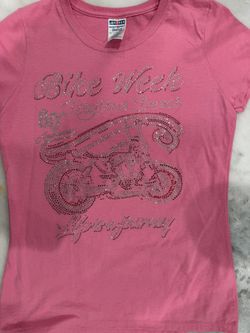 Women’s pink rhinestone Harley shirt