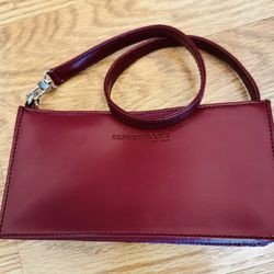 Kenneth Cole New York Small Burgundy Leather Top Handle Purse 7.5x4x2” Drop 9”. 