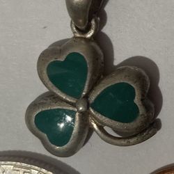 Vintage Sterling Silver Pendant Clover