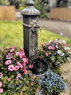 Outdoor Water Feature Fountain Column Spout Pool Yard Garden Porch Patio Sculpture
