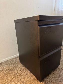 2-Drawer Metal Filing Cabinet Black