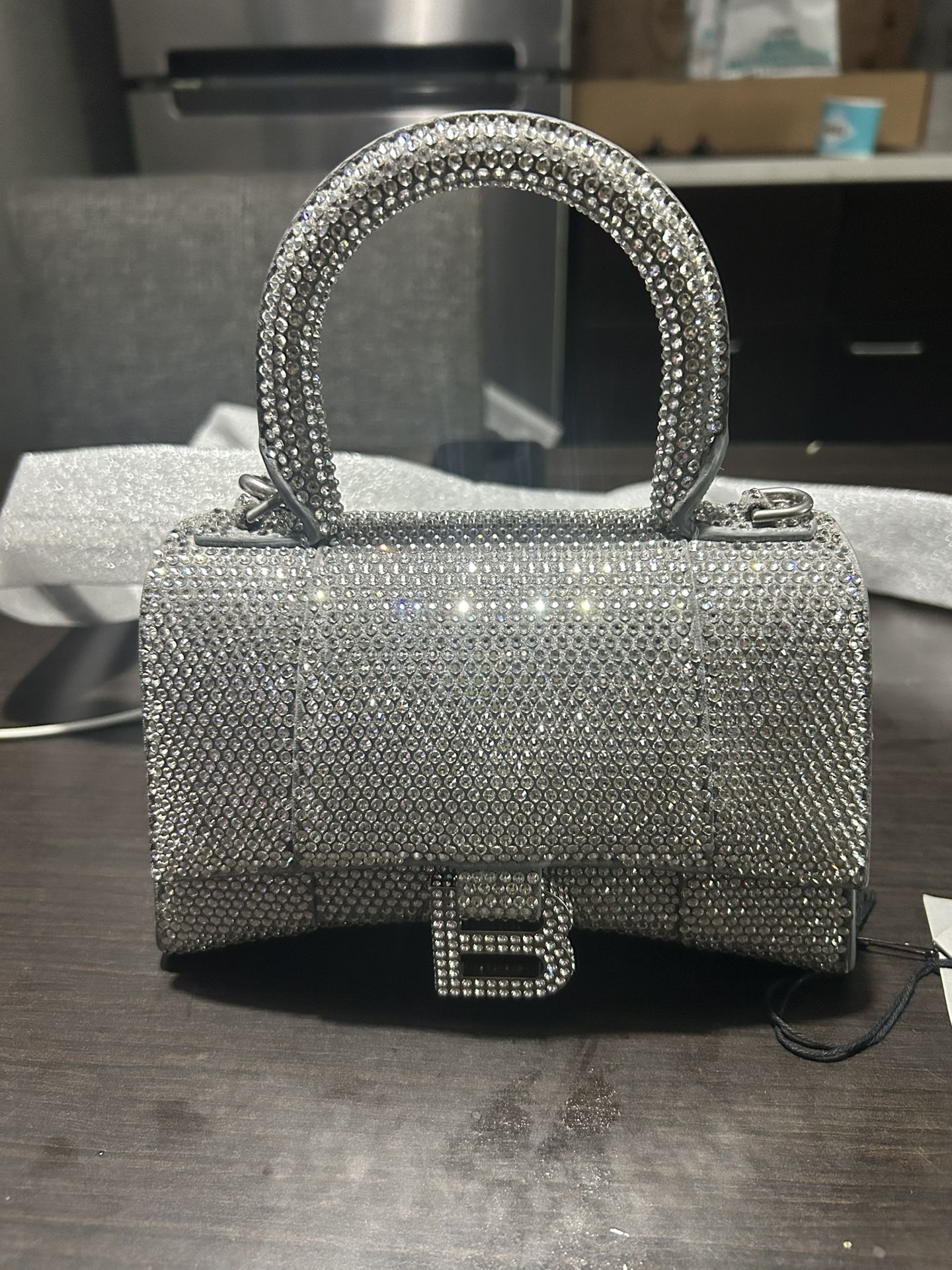 Balenciaga Hourglass XS Bag with Rhinestones