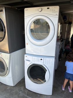 Kenmore and whirlpool  Stackable  Washer and gas dryer  Excellent working condition  Heavy duty  W27 D31.5 H76 Washer 4.0 cu ft Dryer 7.4 cu ft 3 mont