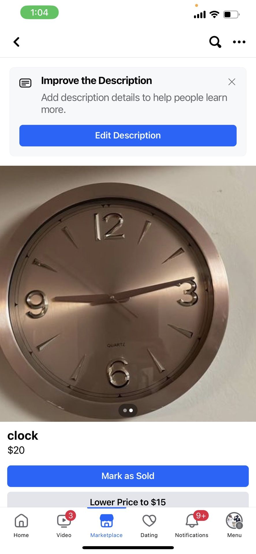 Clock (Rose Gold)