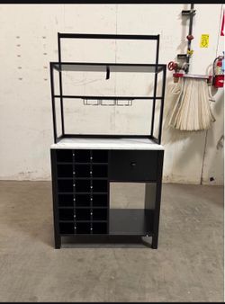 New Kitchen Wine Buffet Cabinet with Glass Holder 18-Bottle Wine Rack
