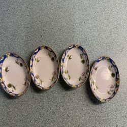 Vintage-Set of 4-Nippon Soy Sauce Dishes -Hand Painted