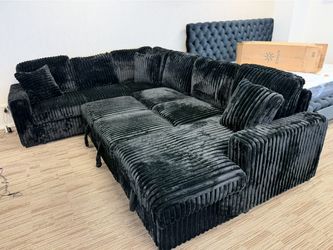 New Black Sleeper Sectional